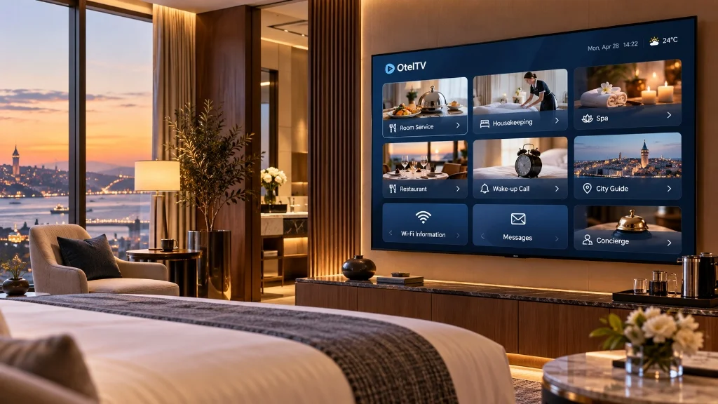 MisafirTV otel hizmetleri oda servisi SPA restoran ekranı